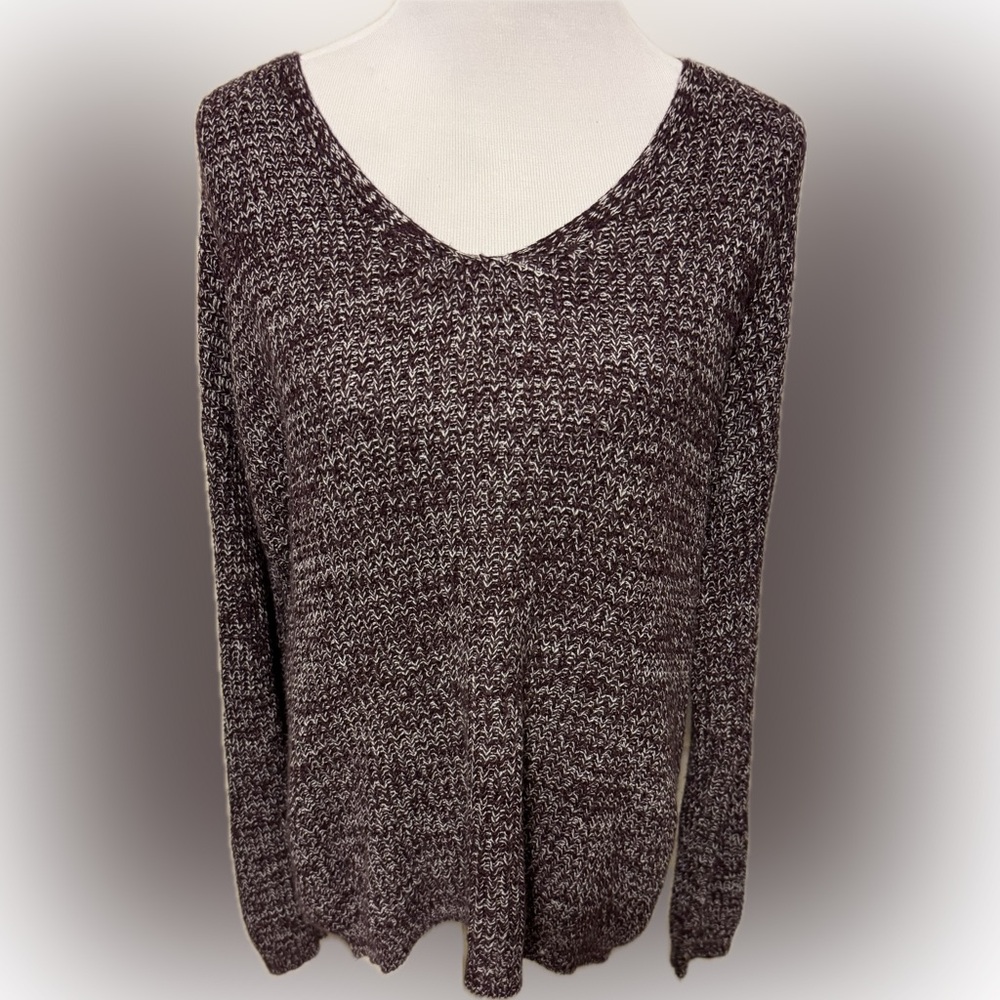 Lace up back sweater